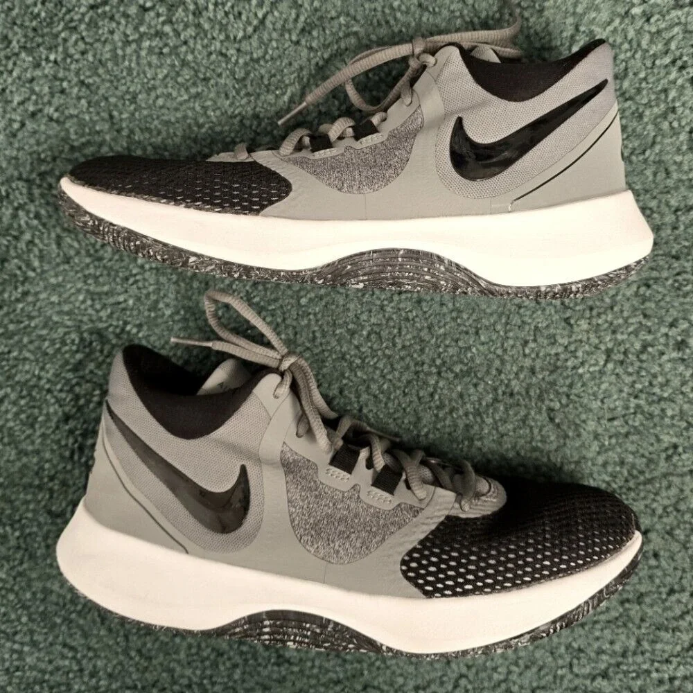 Nike Air Precision II Men Size 8 Basketball Shoes Grey Black‎ Mesh AA7069-011